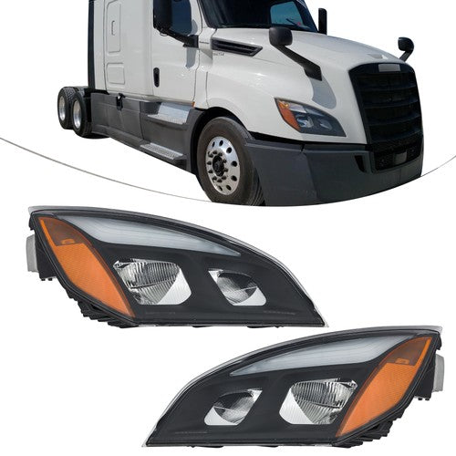 Solid Spare Left and Right Side LED Headlight Headlamp For Freightliner Cascadia 2018-2023
