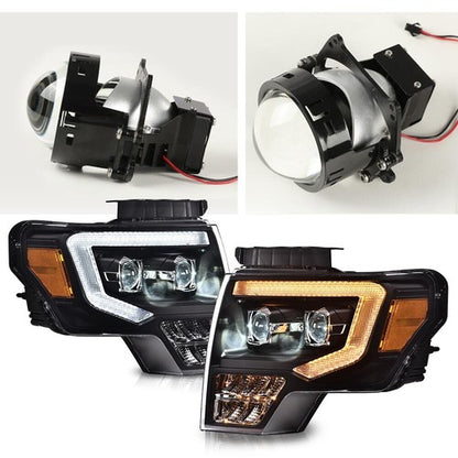 Solid Spare LE DRL Projector Headlights Tail Lights Lamps Fit For 2009-2014 Ford F-150