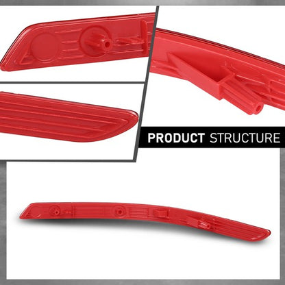 Solid Spare Fit For 2014-2015 Kia Optima Red Rear Bumper Reflector Left+Right Side