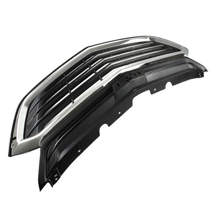 Solid Spare Chrome Front Upper Grille Mesh Grill Fit For Chevrolet Equinox Black 2018-2020