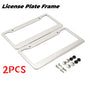 Solid Spare 2PCS Chrome Stainless Steel Metal License Plate Frame Tag Cover With Screw Caps