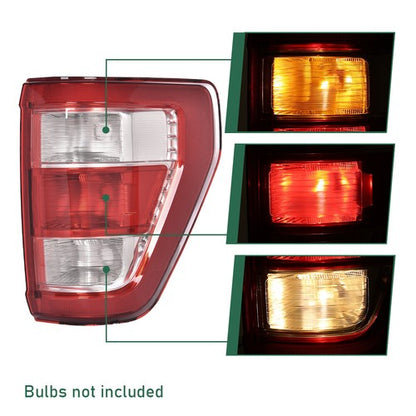 Solid Spare Fit For 2021-223 Ford F150 XL w/o Blind Spot TaiL Lights Brake Lamps Left+Right
