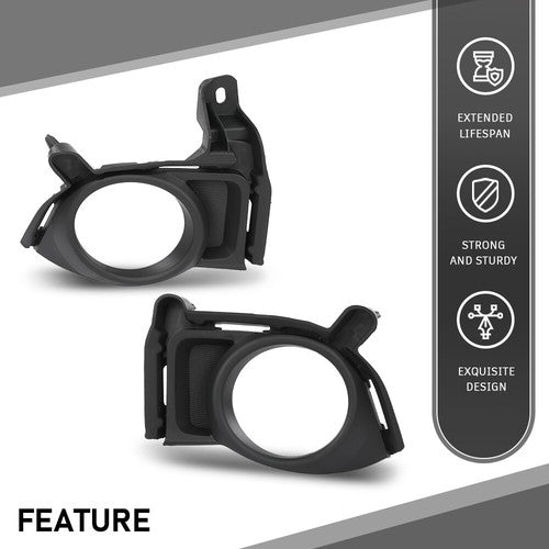 Solid Spare Fit For 2014 2015 2016 Toyota Highlander Front Bumper Fog Light Bezel Lamp Trim