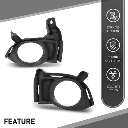 Solid Spare Fit For 2014 2015 2016 Toyota Highlander Front Bumper Fog Light Bezel Lamp Trim