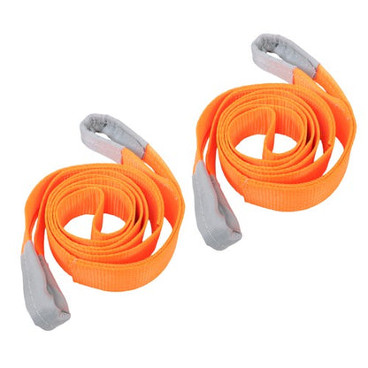 Solid Spare 2 Pack 25000 Pound Capacity 3" x 10 Ft Polyester Lifting Sling Straps - Orange