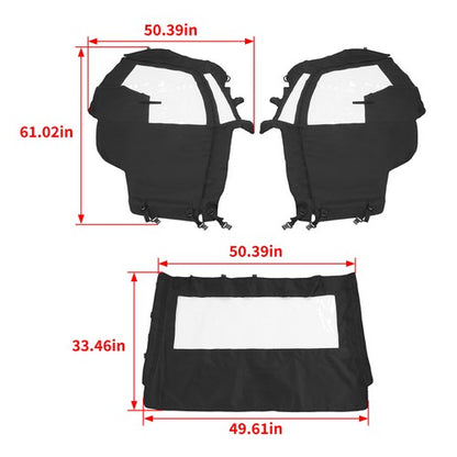 Solid Spare For UTV T-Boss 550 750 560 760 Durable Black+Clear PVC Soft Full Door Enclosure