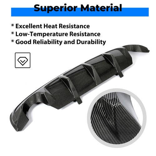 Solid Spare Rear Lower Diffuser Bumper For Nissan Teana Altima 2016-2019 Carbon Fiber Style