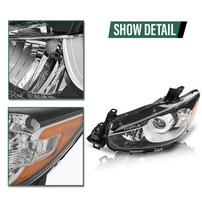 Solid Spare Halogen Projector Headlights Assembly Fit For 2013-2016 Mazda CX-5 Left Side