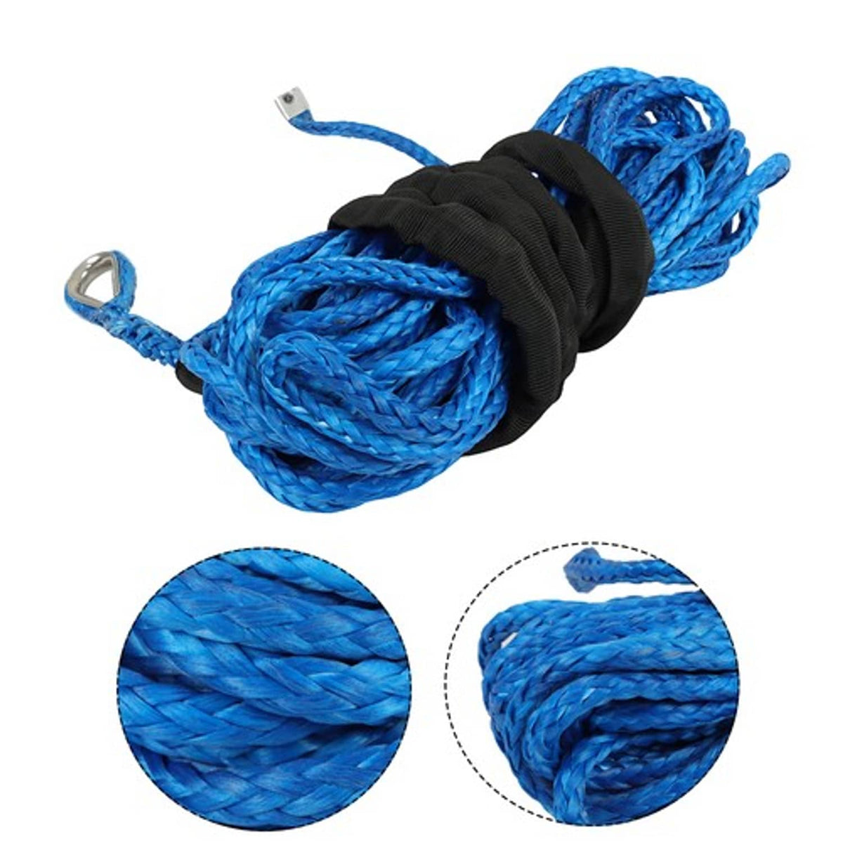 Solid Spare For ATV 5/16"x50' 12000LBS Blu Synthetic Winch Rope Line Recovery Cable