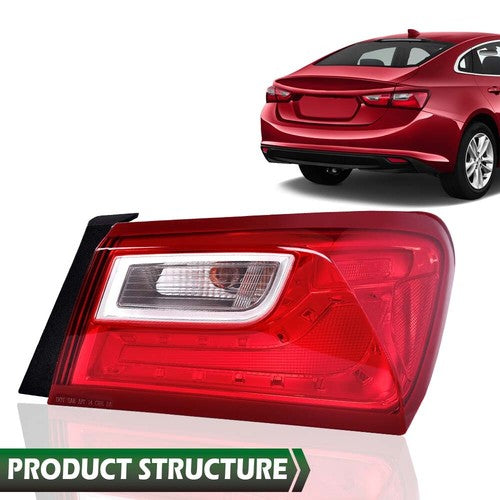 Solid Spare Fit For 16-20 Chevy Malibu Tail Light Lamp Outer Replacement Passenger Side