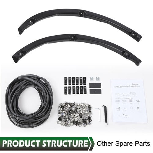 Solid Spare Wheel Fender Flares Fit For 2009-2014 Ford F150 F-150 Pocket Rivet Style Bolt on