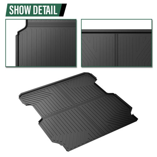 Solid Spare Fit For 17-24 Honda Ridgeline 5.3FT All Weather TPE Truck Bed Mat Protection