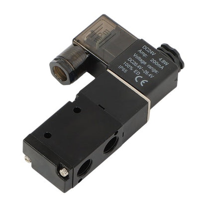 Solid Spare 1/4'' DC 12V 3 way 2 position Pneumatic Electric Solenoid Valve NPT Air Aluminum
