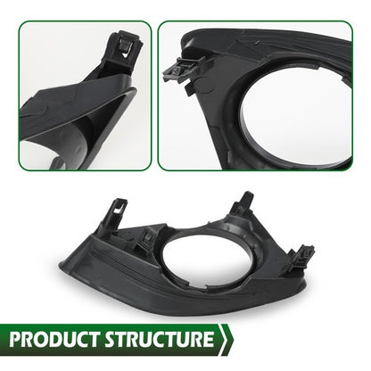 Solid Spare Bumper Fog Light Bezel Lamp Trim Left+Right Fit For 2009-2010 Toyota Corolla