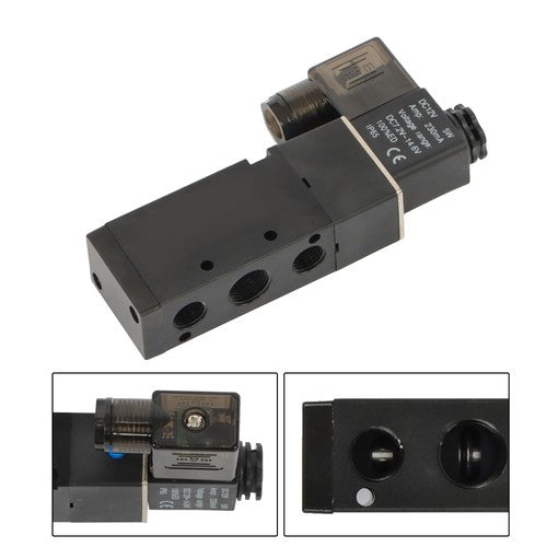 Solid Spare DC12V 3/8" BSPT 5 Way 2 Position Single Solenoid Pneumatic Air Valve