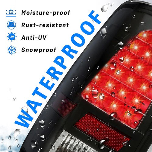 Solid Spare For 2009-2018 Dodge Ram 1500 2500 3500 LED Black Tail Lights Brake Lamps A Pair