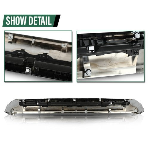Solid Spare Fit For Toyota Tundra 14-21 Front Upper Hood Bulge Molding Grille Trim Chrome