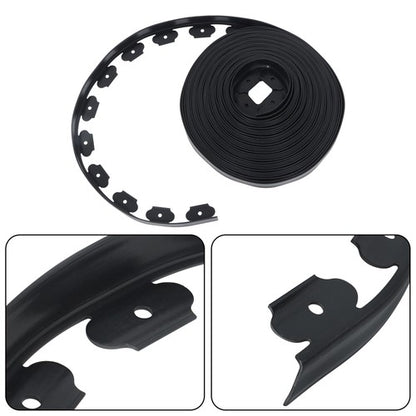 Solid Spare Garden Edging Landscape Edging with 60 Spikes for Lawn 1.5 Inch 100FT Black