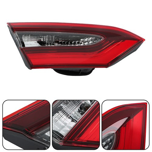 Solid Spare Driver/Left For Toyota Camry 2021-2023 Halogen Type Tail Light Clear & Red Inner