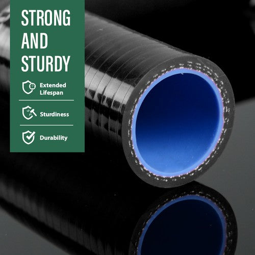Solid Spare Fit For 88-94 Ford F-Series Bronco 5.0L/5.8L Silicone Radiator Hose Kit Black