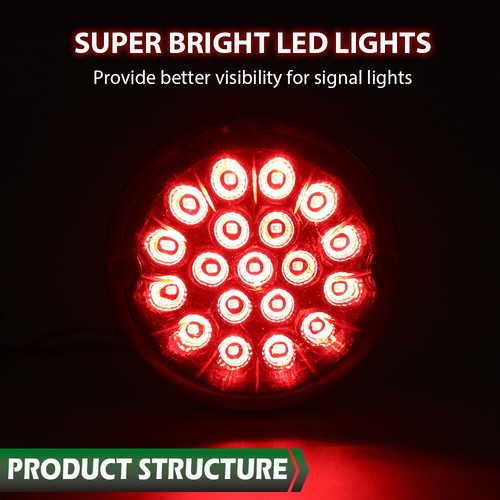 Solid Spare Red w/clear Lens Watermelon (19 LED) Marker Turn Signal Light universal