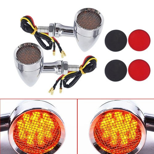 Solid Spare For Sportster XL 1200 883 Iron Motorcycle LED Turn Signal Lights Chrome