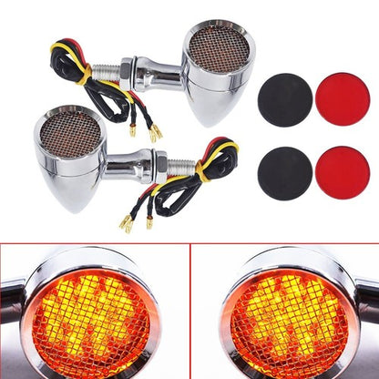 Solid Spare For Sportster XL 1200 883 Iron Motorcycle LED Turn Signal Lights Chrome