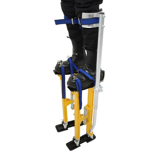Solid Spare 24"-40" Aluminum Drywall Tool Yellow Adjustable Height Stilts For Painter Taping