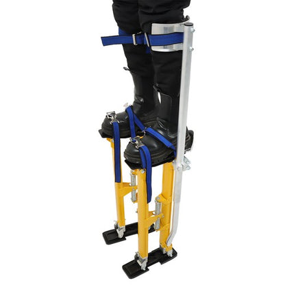 Solid Spare 24"-40" Aluminum Drywall Tool Yellow Adjustable Height Stilts For Painter Taping