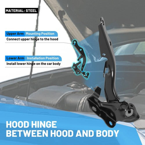 Solid Spare For 2010-2024 Toyota 4Runner Hood Hinges Steel Driver & Passenger Side