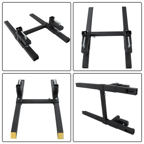 Solid Spare 2000lbs Pallet Forks Clamp On Tractor Forks w/Adjustable Bucket Forks 43" New