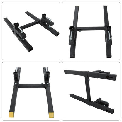 Solid Spare 2000lbs Pallet Forks Clamp On Tractor Forks w/Adjustable Bucket Forks 43" New