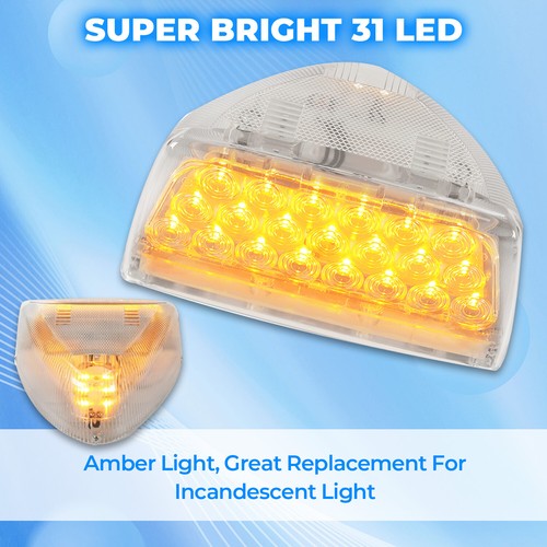 Solid Spare Pair 31 LED For Peterbilt 379 359 Turn Signal Light -Amber LED/Clear Lens RH LH