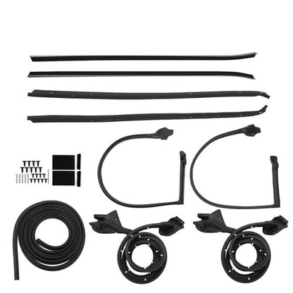 Solid Spare Rubber Black Fit For 1970-1981 Pontiac Firebird Window Outer Pressure Strip+Seal