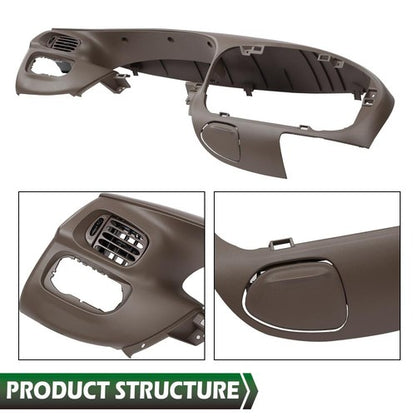 Solid Spare Fit For 97-03 Ford F-150 Expedition Dash Pad Dashboard & Dash Radio Bezel Brown
