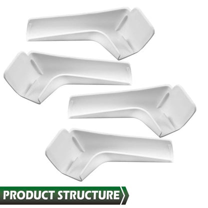 Solid Spare 4pcs RV Camper Rain Gutter Spout Extensions Long Version Left and Right White