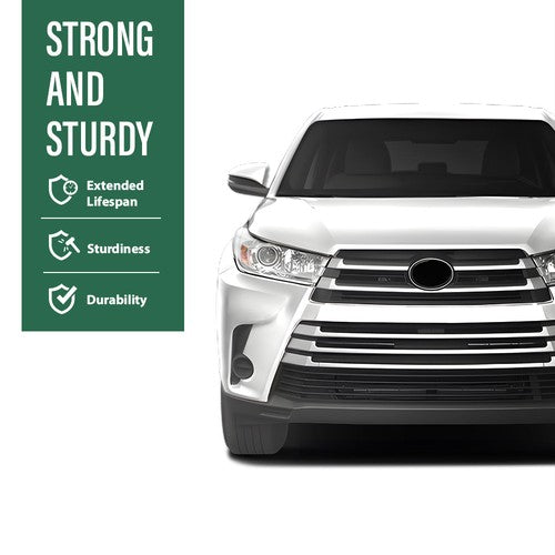 Solid Spare Front Bumper Upper Grille Black & Chrome Fit For 17-19 Toyota Highlander