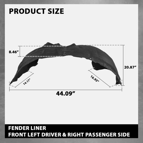 Solid Spare Front Fender Liner Splash Shield Left+Right Side Fit For 2020-2024 Ford Escape