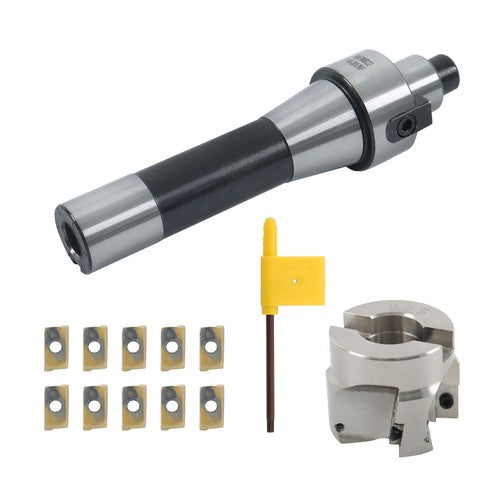 Solid Spare R8 FMB22 Arbor 400R 50MM Face End Mill Shell Cutter 10Pc APMT1604 Carbide Insert