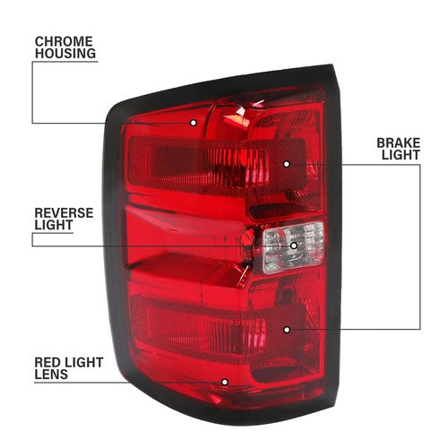 Solid Spare For Chevy Silverado 1500 2500 3500 2014-2018 19 Rear Tail Lights Brake Lamps Set