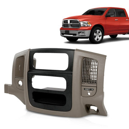 Solid Spare Fit For 02-05 Dodge Ram 1500-3500 Dash Radio Bezel Climate Trim Panel Vent Beige