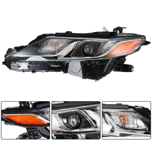 Solid Spare Driver Side Black Housing Headlight Lamp For Toyota Camry L/Le/Se 2018-2019