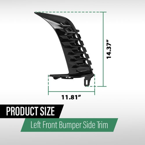 Solid Spare Front Bumper Trim W/o Sensor Hole Fit For 2025 Toyota Camry SE Sedan Left Side
