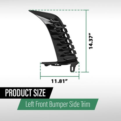 Solid Spare Front Bumper Trim W/o Sensor Hole Fit For 2025 Toyota Camry SE Sedan Left Side