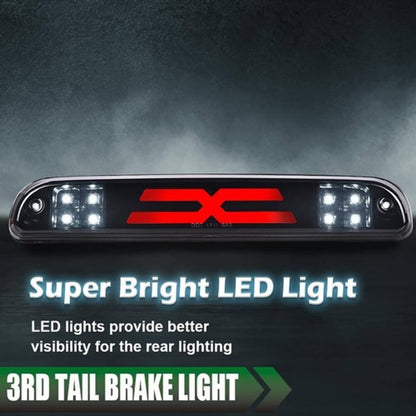 Solid Spare Fit For 1999-2016 Ford F250 F350 Super Duty LED 3rd Brake Light Cargo Lamp Black