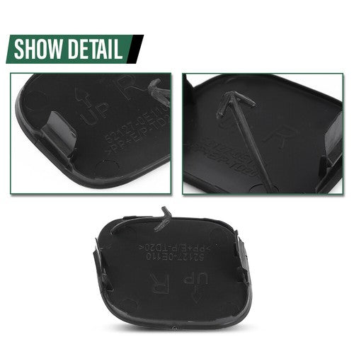Solid Spare Fit For 14-16 Toyota Highlander Front Bumper Tow Hook Eye Cover Left+Right