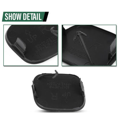 Solid Spare Fit For 14-16 Toyota Highlander Front Bumper Tow Hook Eye Cover Left+Right