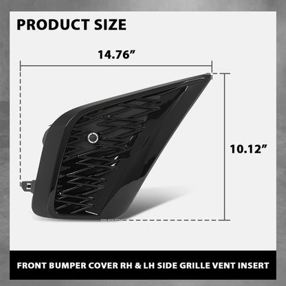Solid Spare Fit For 18-21 Lexus NX300 F Sport Front Bumper Insert Fog Light Cover Left+Right