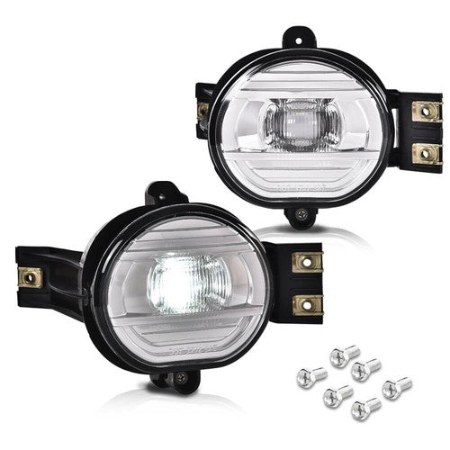 Solid Spare LED Projector Fog Lights Fit For 02-09 Dodge Ram 1500/2500/3500 04-06 Durango