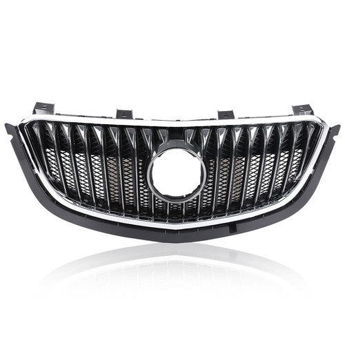 Solid Spare Fit For 2016-2018 Buick Envision Black Front Bumper Upper Grille w/ Chrome Trim